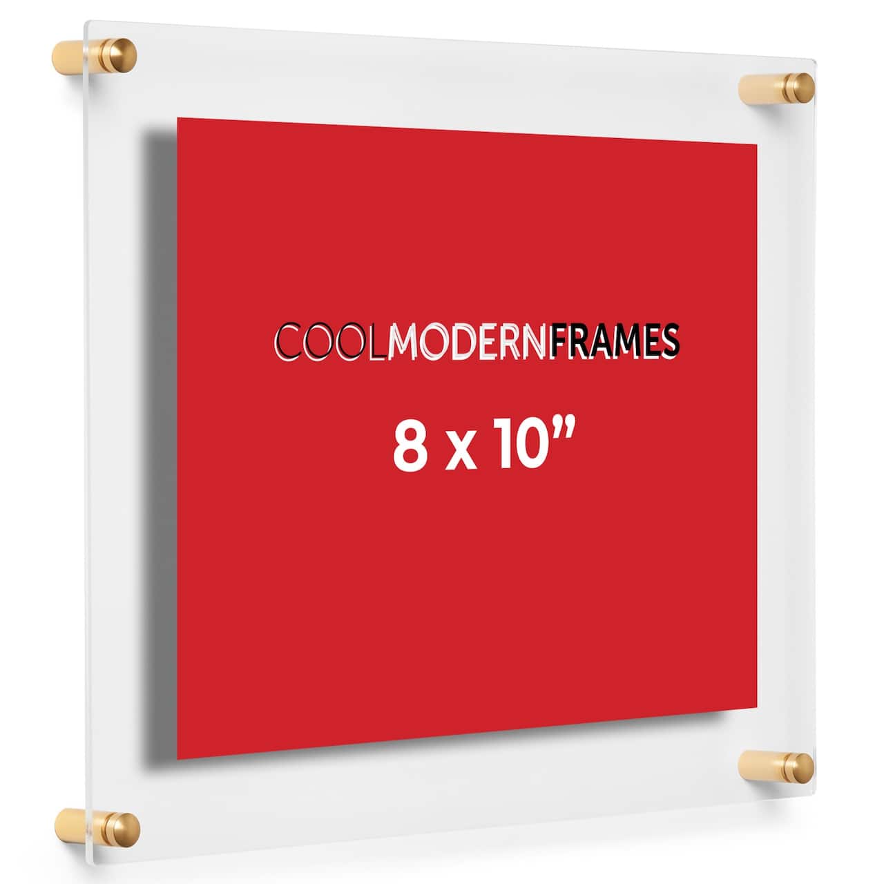 Cool Modern Frames Clear Acrylic Float Frame with Gold Hardware